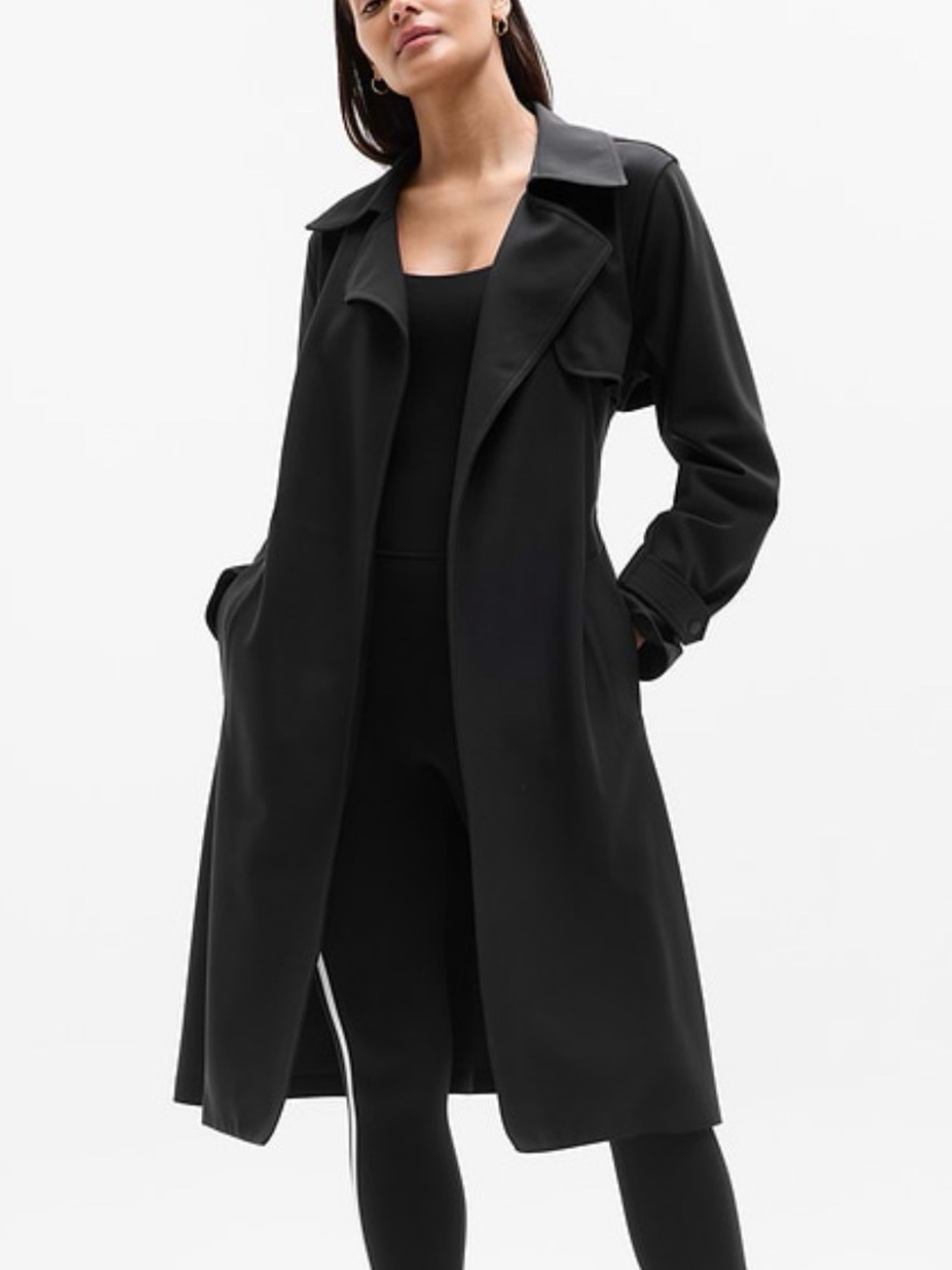Athleta Stellar Trench Jacket Size XL NWT Black